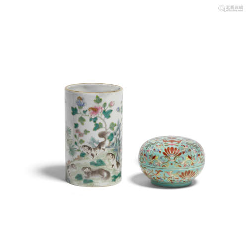 Two famille rose enameled porcelains Late Qing/Republic peri...