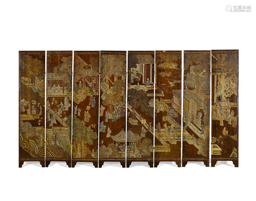 An eight-panel partial coromandel Screen 19th century