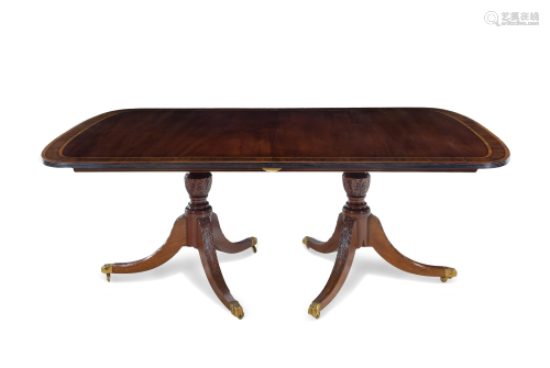 A George III Style Mahogany Double-Pedestal Dining