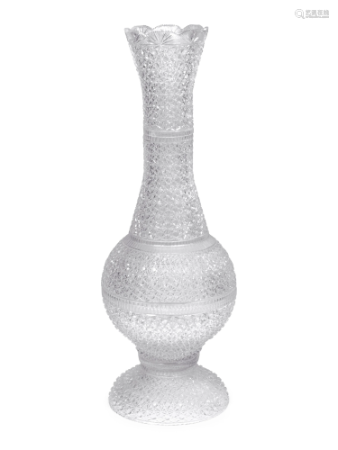 A Monumental Austrian Cut Glass Vase