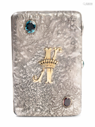 A Russian Samodorok Silver and Yellow-Gold Applied