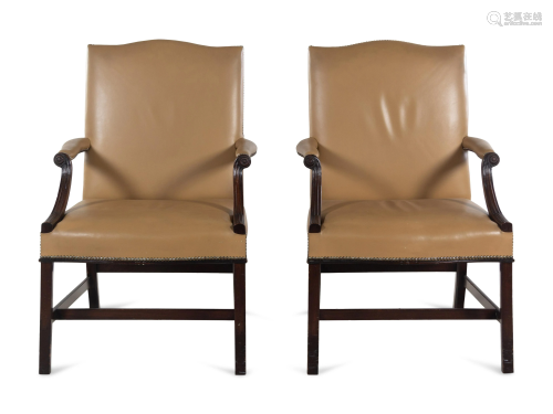 A Pair of George III Style Library Chairs