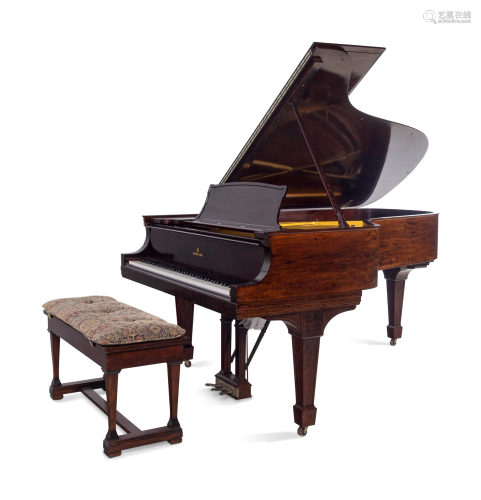 A Steinway & Sons Mahogany Grand Piano