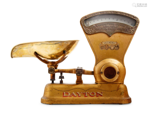 A Gilt and Polychrome Painted Dayton Computing Scale,