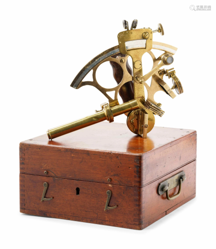 An English Brass Cased Sextant by T.L. Ainsley, Ltd.,