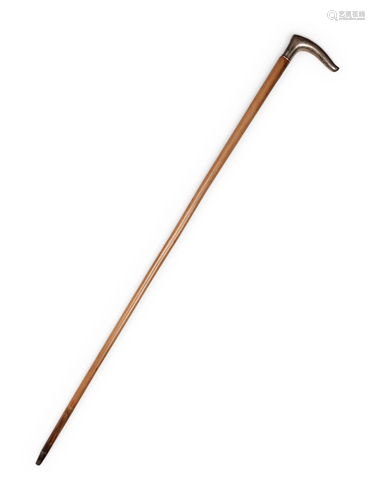 A German Silver Mounted Malacca Walking Stick