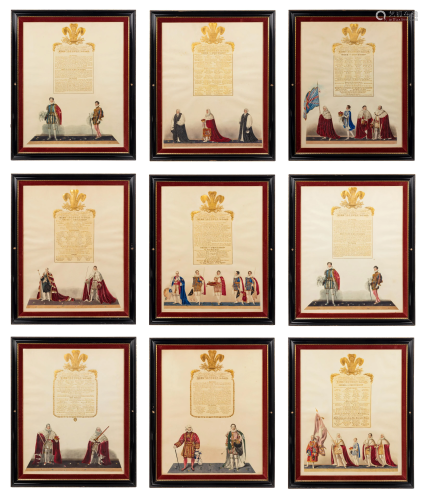 Nine Engravings Depicting the Coronation of George IV