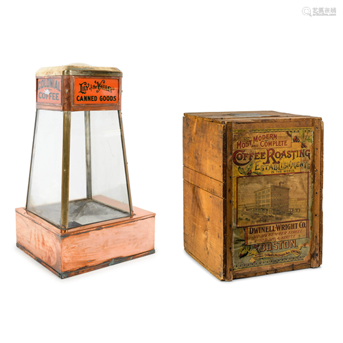 A Dwinell-Wright Co. Coffee Advertising Box, along with