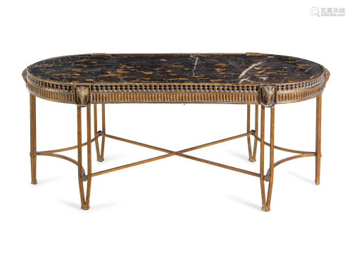 A Neoclassical Style Bronze and Marble Low Table