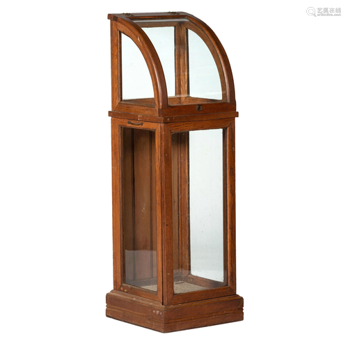 An Oak Frame Cane and Umbrella Display Case (Note: