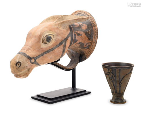 A Red-Figured Mule Head Rhyton after the Antique and a