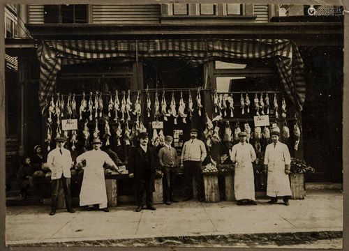 Nine Photographs Depicting Storefronts and Various