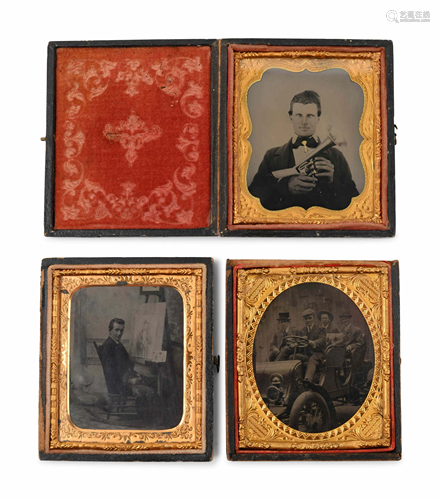 Three Sixth Plate Occupational Tintypes