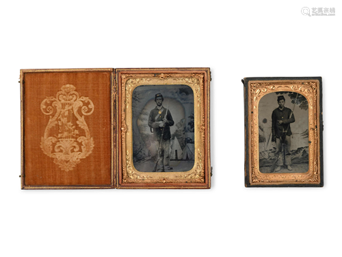 Two Bayonetted Long-Rifleman Tintypes