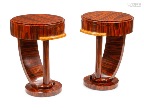 A Pair of Art Deco Style Rosewood Side Tables