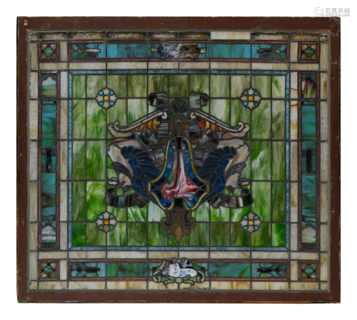 A Rudy Bros. Stained Glass Window Panel