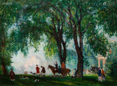 Gifford Beal (American, 1879-1956) Hunters and Hounds,