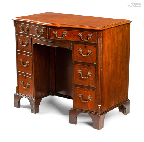 A George III Style Mahogany Kneehole Desk