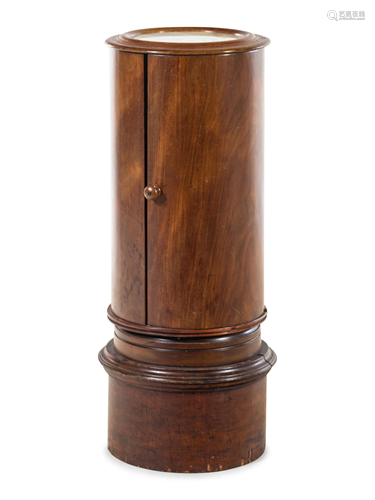 An Edwardian Mahogany Commode Pedestal Cabinet