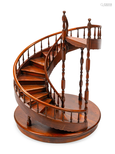 A Georgian Style Mahogany Staircase Model