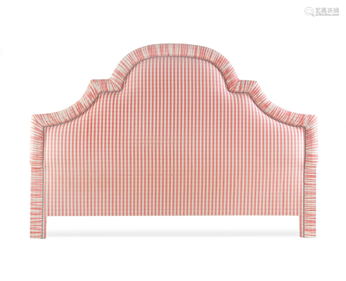 A Queen Size Upholstered Headboard, Baldachin and Bed