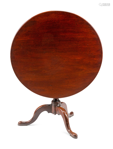 A George III Style Mahogany Tilt-Top Tea Table