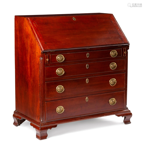 A George III Style Mahogany Slant-Front Bureau