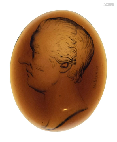 A Glass Intaglio of William Pitt by Nathaniel Marchant