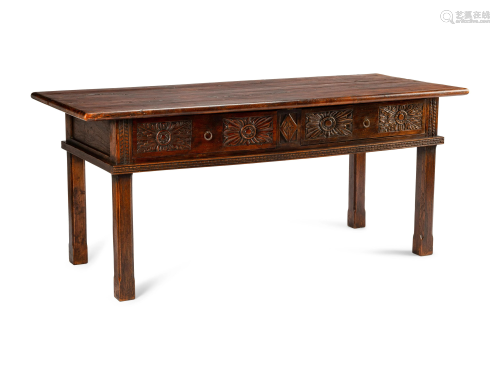 A Renaissance Style Carved Oak Table