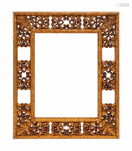 A Spanish Baroque Style Giltwood Mirror