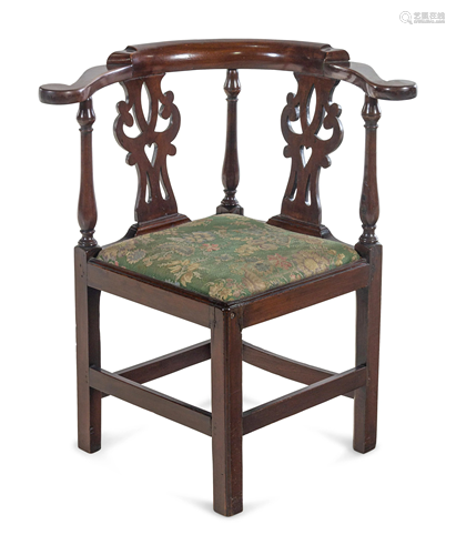 A George III Mahogany Corner Chair