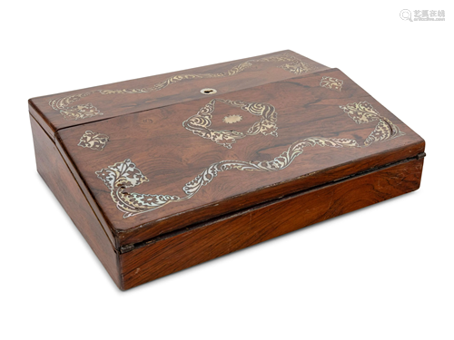 An Anglo-Colonial Mother-of-Pearl Inlaid Rosewood