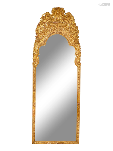 A Queen Anne Style Giltwood Mirror