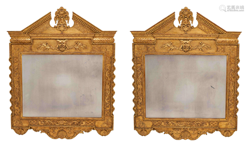 A Pair of George II Style Giltwood Mirrors