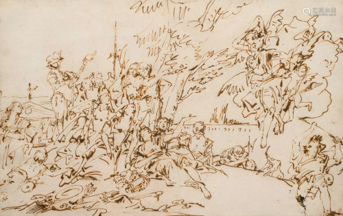 Gianndomenico Tiepolo (Italian, 1727-1804) Crowd Scene