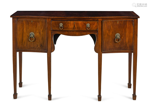 A Regency Figured Mahogany Serpentine-Top Sideboard