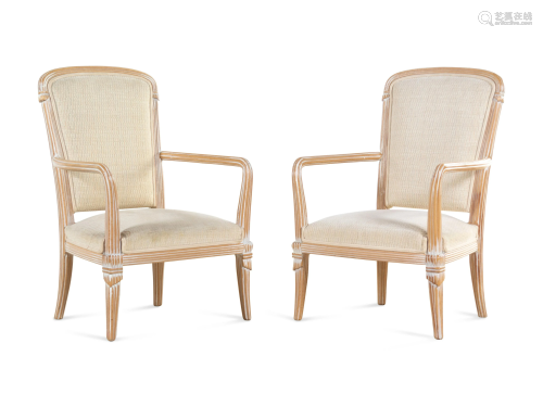 A Pair of Continental Cerused Child's Chairs