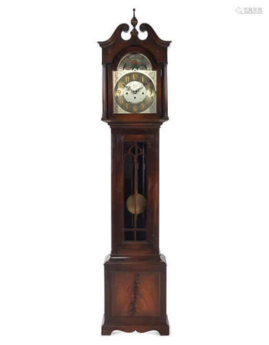 A Chippendale Style Mahogany Five-Tube Tall Case Clock