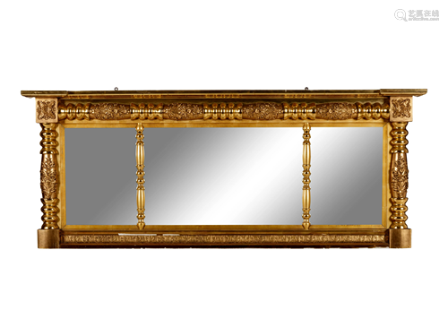 A Federal Style Giltwood Overmantel Mirror