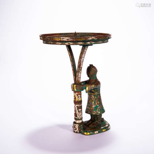 Lamp  With inlayed gold and silver character from Han