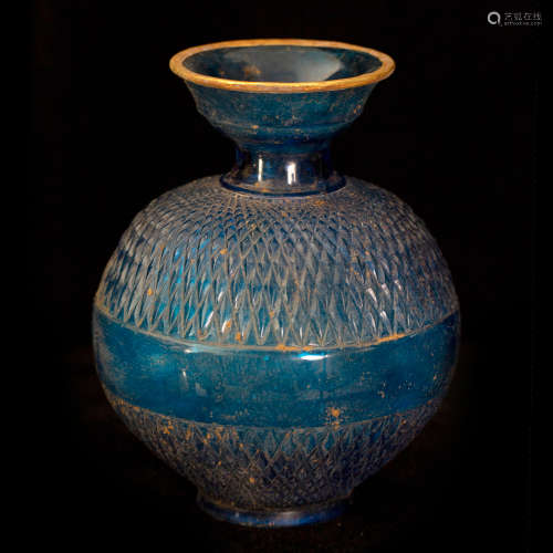 Blue glass Ware vase from Yuan