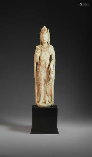 Han  White jade Avalokitesvara sculpture from Northern Qi