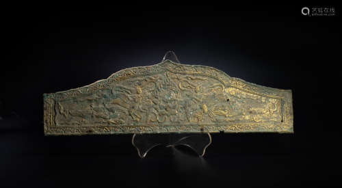 Copper and gilding Apsaras belt from Liao