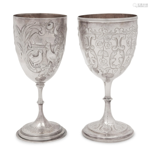 Two English Silver Goblets