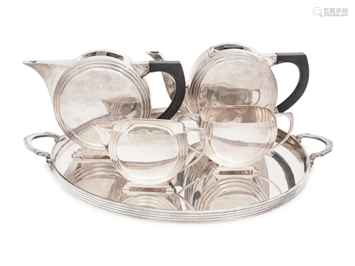 An English Silver Four-Piece Tea Service