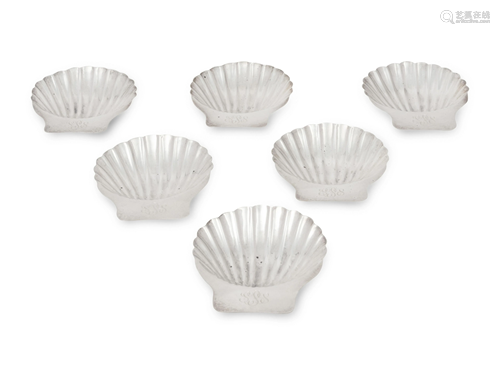 Six Mexican Silver Shell-Shaped Dishes