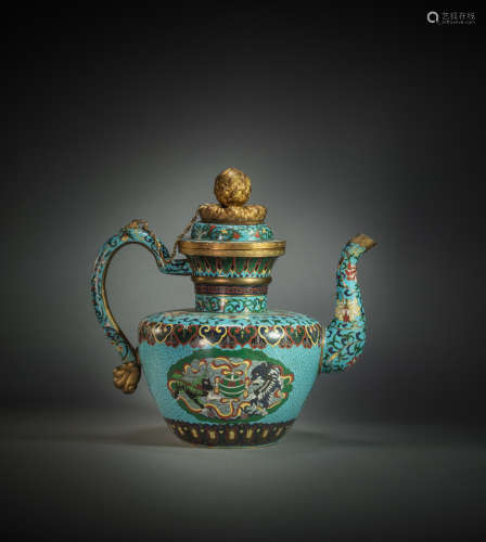 Cloisonne jar from Qing