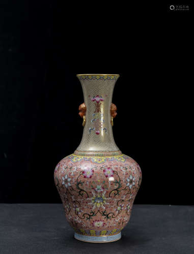 Enamel amphora vase from Qing