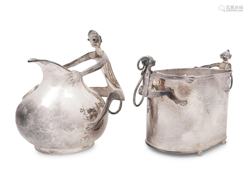 An Emilia Castillo Silver-Plate and Hardstone Inset