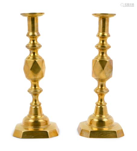 A Pair of Victorian Brass Candlesticks